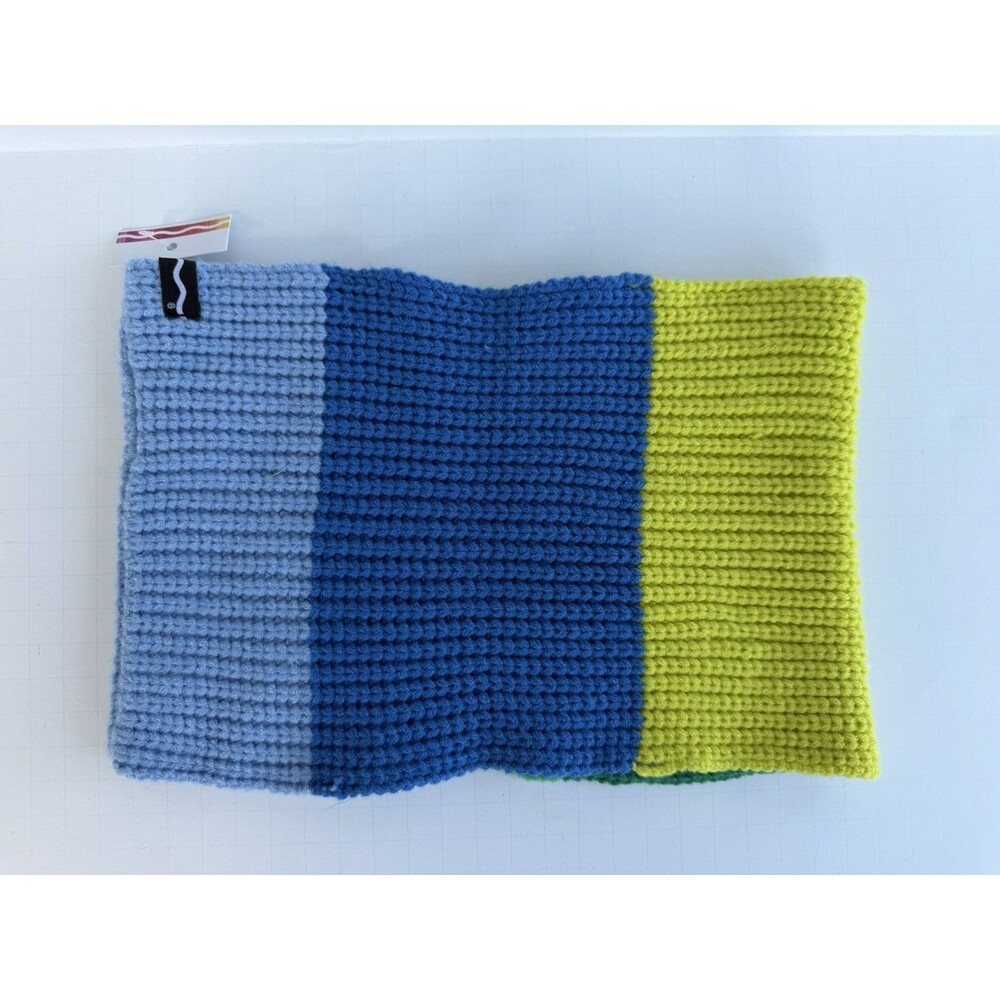 Striped Blue Neck Warmer One Size Tube Scarf Outdoor Gaiter Knit Colorful Kohls